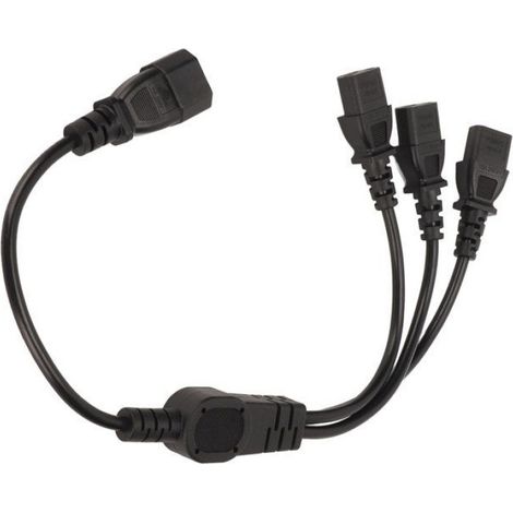 Câble D'alimentation IEC 320 C14 Vers 3 X C13 - 10 A 125 V AC - Pour Ordinateurs Imprimantes Et Moniteurs - 1 Pièce (1/5)