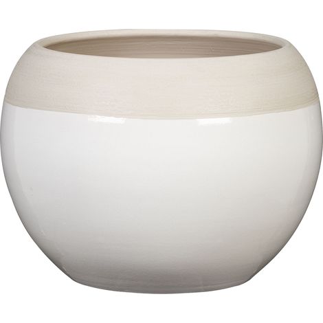Scheurich Bola, pot de fleurs en céramique, couleur: Blanco, 12,3 cm de diamètre, 11,5 cm de hauteur, 1,3 l vol.