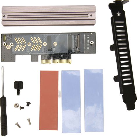 PCIe 4.0-Erweiterungskarte für NVMe M.2 SSDs, kompatibel mit x4/x8/x16-Steckplätzen und den Formfaktoren 2230/2242/2260/2280