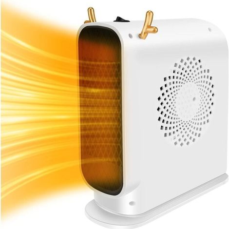 Radiateur soufflant électrique, radiateur soufflant 500 W, radiateur de bureau mobile avec protection contre la surchauffe (1/3)