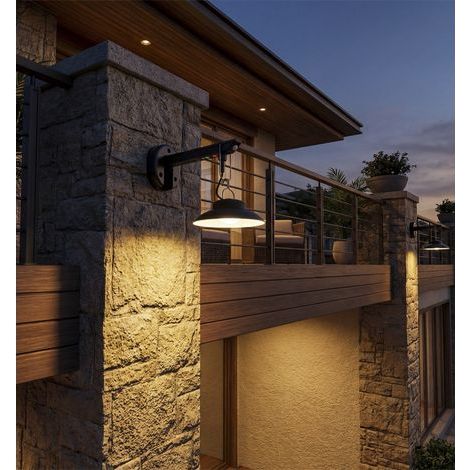 Applique murale solaire sans perçage avec détecteur de mouvement, lampe de grange LED pour balcon et jardin, étanche et intelligente (1/5)