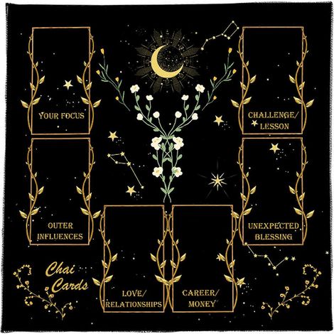 Nappe de table pour cartes divinatoires, tapisserie, tirage de cartes, tarot, astrologie, sorcellerie, décoration murale, 50 x 50 cm (1/5)