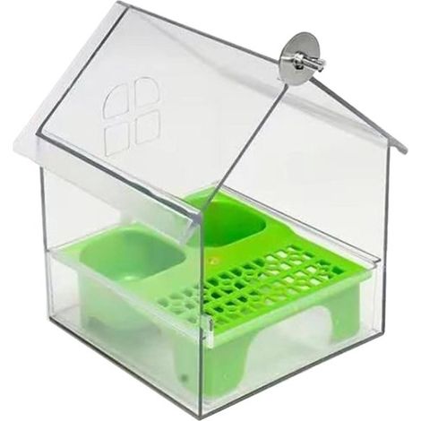 Transparente Vogelfutterstation – Garten-Vogeltränke – Vogelfutterstelle – Ausziehbares Design – 257 x 22 x 197 cm – Grün (1/5)