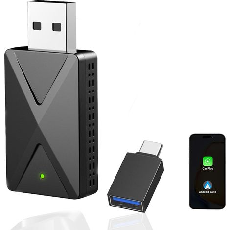 Kabelloser CarPlay-Adapter – Kabelloser Android Auto-Adapter, 5,8 GHz WLAN Plug & Play, Mini und stabil, iOS 10+/Android 10+, schnelle automatische Verbindung für Autos ab 2016. (1 Stück)