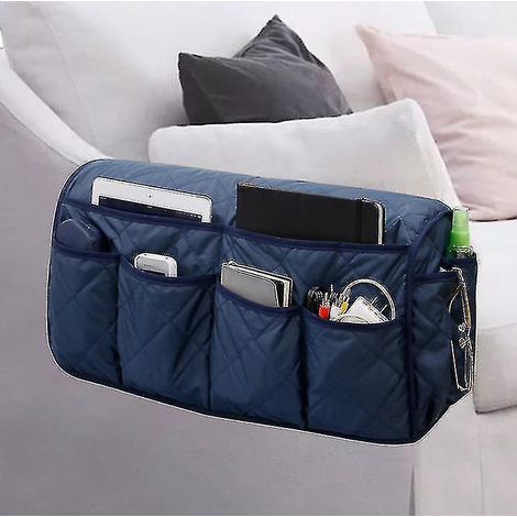 Hängende Aufbewahrungstasche für Sofaarmlehne, Fernbedienungshalter, marineblau (1/5)