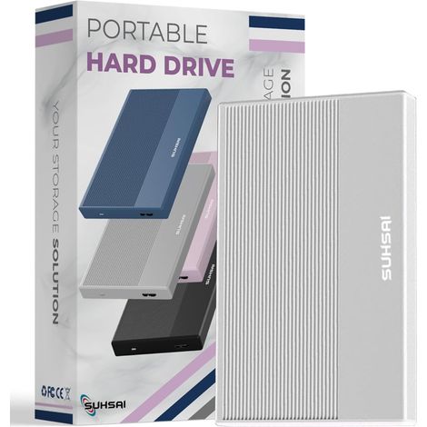 Disque Dur Externe 500 Go, 2,5 Pouces, USB 3.0 pour PC - Argent (1/5)