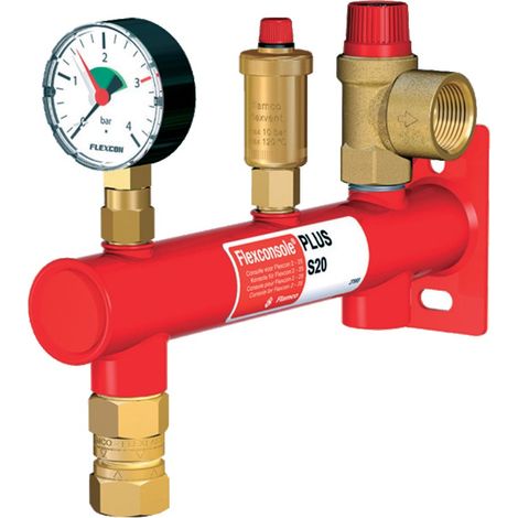 Support mural vase d’expansion FLAMCO Flexconsole Plus 27996 avec manomètre 3/4 pouces rouge (1/2)