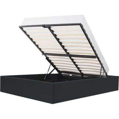 Schlafbox Erwachsene 140 x 190 cm - Kunstleder Schwarz - KEINE (1/3)