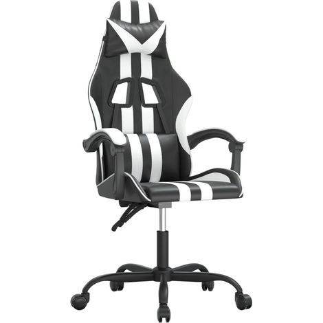 Maison Exclusive - Sedia da Gaming Nero e Bianco in Similpelle
