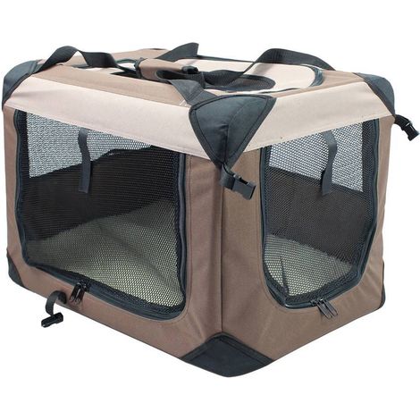 Grigio Chiaro e Scuro - Gabbia in tessuto water-resistant con struttura in acciaio facile da ripiegare per cani e gatti (1/2)