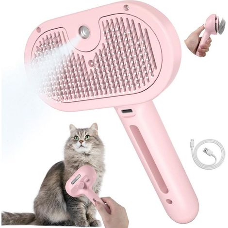 Brosse Chat Vapeur Brosse Chien Vapeur pour Poil Longs et Court avec Réservoir D'eau pour Animaux de Compagnie Brosse de Toilettage (1/5)