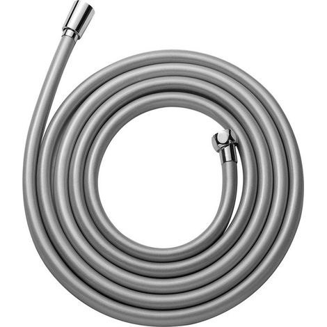 Flexible de douche de 3 m avec protection anti-torsion, en PVC haute pression, pour robinets de salle de bain, argent. (1/5)