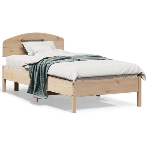 Maison Exclusive - Cadre de lit sans matelas 75x190 cm bois de pin massif (1/5)