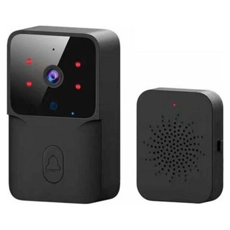 Tuya Home Welcome Kabellose Türklingel, Intelligente Außentürklingel mit Nachtsichtkamera, HD-Video-Türklingel, Stimmverzerrer, Schwarz