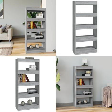 Bibliothèque/Cloison Sonoma gris 60x30x135 cm Bois d'ingénierie - Bibliothèque - Bibliothèque Moderne - Meuble Rangement - Étagère - Séparateur Pièce - Home & Living (1/5)