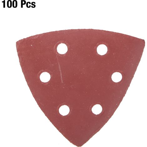 Papier abrasif triangulaire 6 trous – 100 pièces, grain 40 à 1000, pour ponçage et polissage polyvalent (1/5)
