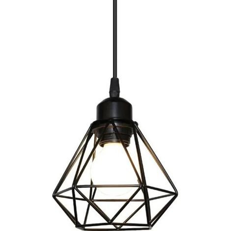 Lustre Suspension en Forme Diamant Lampe Industrielle Vintage (1/4)