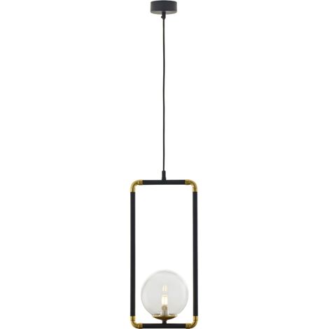 Lampada a sospensione loft nero oro sfera vetro G9 Jupiter (1/5)