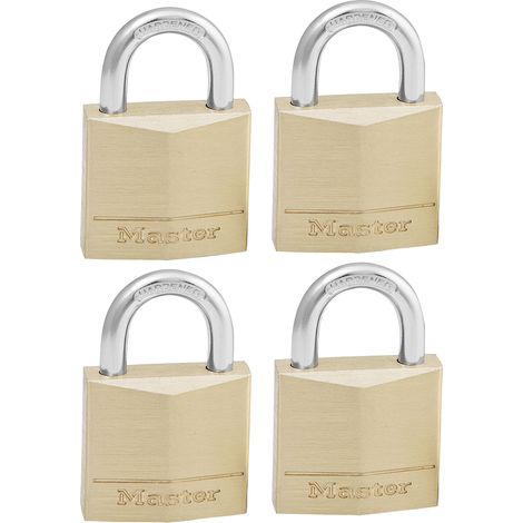 MASTERLOCK Lucchetto in ottone massiccio 30 mm - Set di 4 - 130EURQNOP