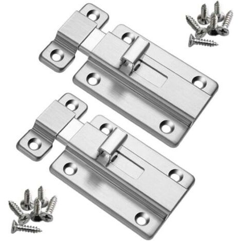 Boulons de porte 2 pices de loquets de scurit en acier inoxydable de 4 pouces avec vis (1/4)