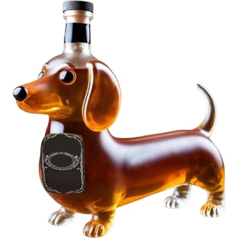 Décanter À Alcool, Bouteille de Whiskey Vide en Forme de Teckel, Récipient à Vin Transparent Décoratif pour Bar Restaurant Salle à Manger Bourbon (1/5)