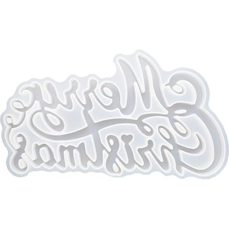 Molde de silicona blanco fácil de usar y limpiar para fiestas, ideal para decoraciones 3D DIY, letras de "Felices Fiestas", hecho a mano para manualidades. (1/5)