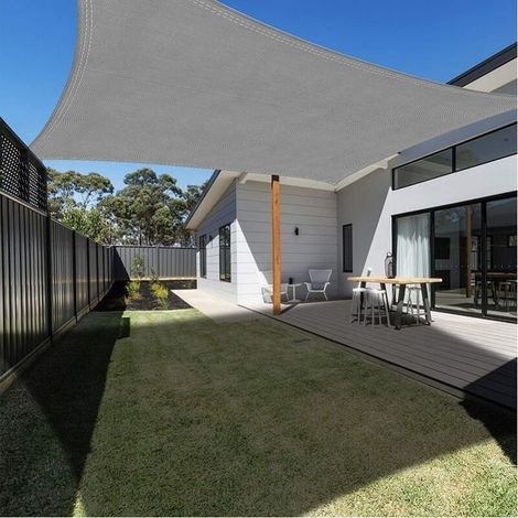 Shade sail 3 x 4 m – High-density polyethylene fabric – 98% UV protection – Water resistant – Easy installation with stainless steel rings (1/5)