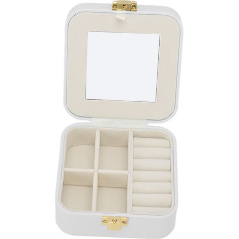 Écrin à Bijoux Portable Organisateur pour Bagues et Boucles d'Oreilles Beige (1/5)