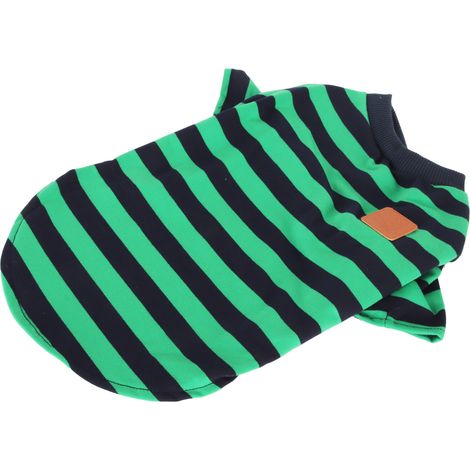 Chemise rayée pour chien, printemps-été, élégante, mignonne, confortable et ample, idéale pour les animaux de compagnie à deux pattes au quotidien, pour les fêtes et la maison. (1/5)