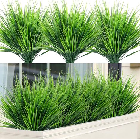 Lot de 8 herbes artificielles décoratives, accessoires pour jardin ou intérieur (1/5)