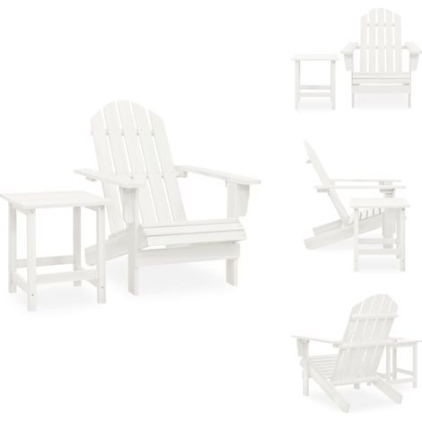 Chaise de jardin Adirondack avec table Bois de sapin Blanc - Chaise Adirondack - Chaise De Jardin - Mobilier De Jardin - Salon De Jardin - Chaise Extérieure (1/5)
