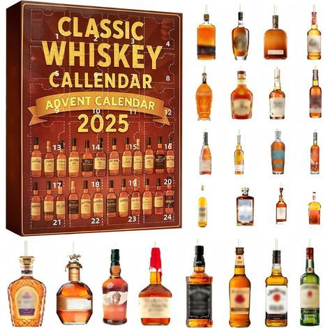 Whisky-Adventskalender 2025, 3D-Whisky-Adventskalender 2025, 24 Tage, 24-tägiger Countdown ohne Wiederholungen, für Männer, Väter, Frauen, Weinliebhaber (A) (1/5)