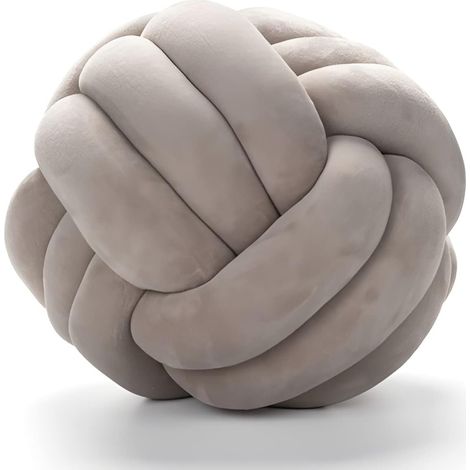 Coussin rond en peluche, décoration pour chambre d'enfant, jouet anti-stress en peluche (gris clair) (1/5)