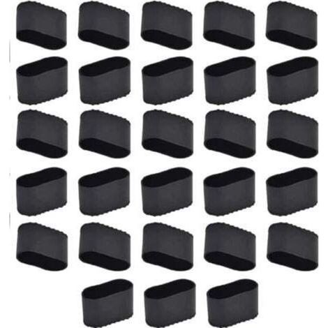 Pied De Chaise 28 PièCes Embout De Chaise Rectangulaire Embout De Chaise Oval Protection Protege Pied De Chaise Table Patin Silicone Chaise (1/5)
