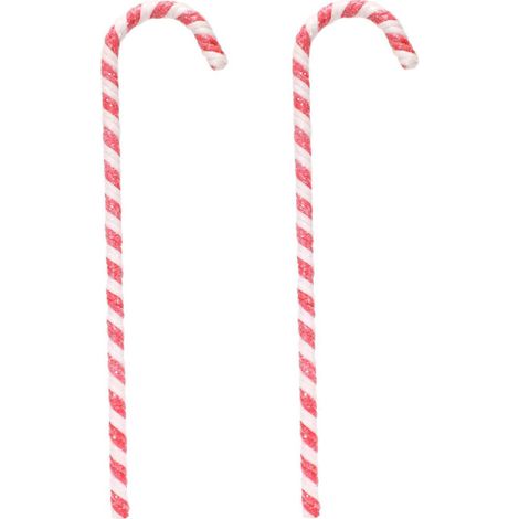 Lot de 2 Déco de Noël "Sucre d'Orge" 68cm Blanc & Rouge (1/3)