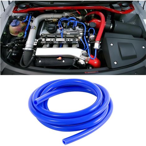 Tuyau d'aspiration en silicone, 3 m, diamètre intérieur 6 mm, haute température et pression maximale pour usages multiples (bleu)