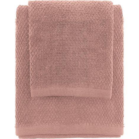 Set asciugamani bagno rosa per viso e ospite in cotone puro Spring (1/5)