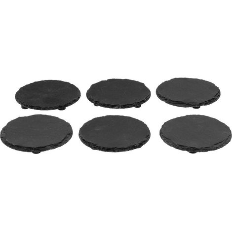Juego de 6 posavasos de pizarra + soporte  - Sg secret de gourmet