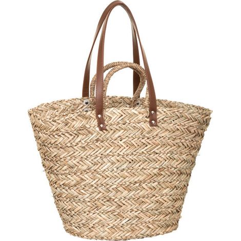 Sac à provisions pour femme avec poignées, SHOPPING, Sea Grass