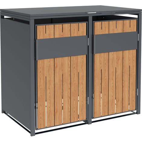 Westmann Mülltonnenbox Holzoptik 2er