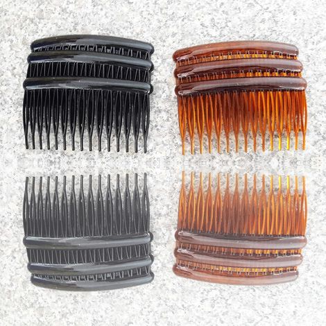 TrAdE Shop Traesio - Set 3 Pezzi Fermaglio Pettine Fermacoda 8x4 Cm Ferma Coda Ferma Capelli Comb -