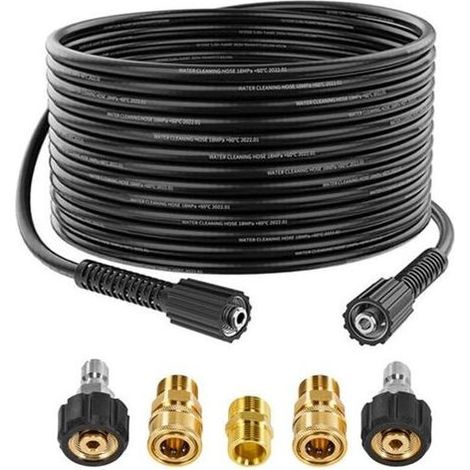Tuyau d'extension pour nettoyeur haute pression 10m – Flexible M22 femelle – Pression 2000 PSI – Compatible Karcher M22-14 (1/5)