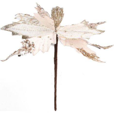 Fleur de Noël Artificielle Brillante pour Décoration de Sapin (1/5)