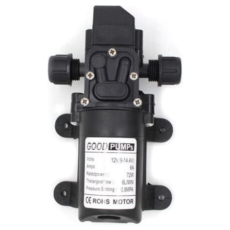 – High pressure pump 12V 6A 72W – Flow rate 6L/min – Max pressure 7kg – Thermal and anti-vibration protection – For non-corrosive fluids (1/5)