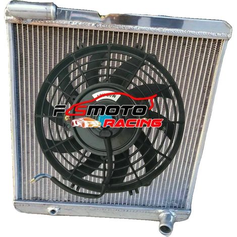 Radiador de aluminio, diseñado para Triumph TR6, eficiencia de refrigeración mejorada, radiador y ventilador. (1/2)