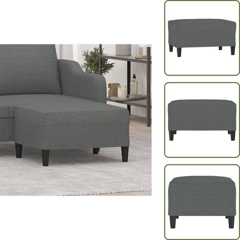 The Living Store Fußhocker Dunkelgrau 70x55x41 cm Stoff - Fußhocker - Grau - Dunkelgrau - Polsterhocker - Beistelltisch (1/5)
