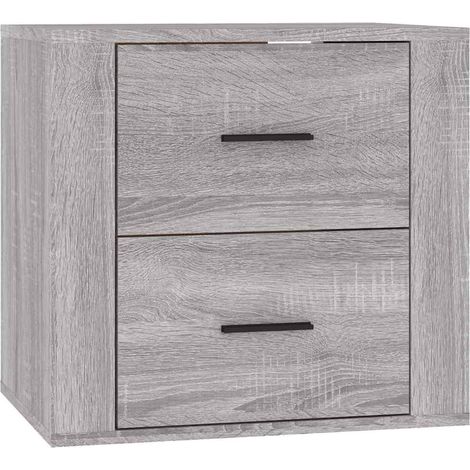 Maison Exclusive - Mesita de noche de pared gris Sonoma 50x36x47 (1/5)
