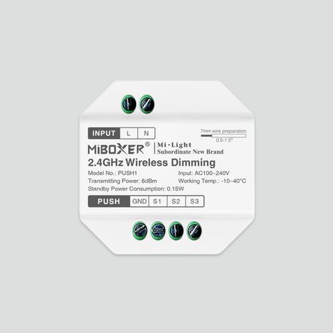Controller per Striscia LED RGB+CCT 220V MiBoxer PUSH1 Compatibile con Telecomando RF 3 (1/3)