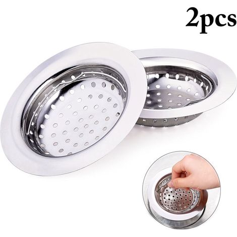 Filtre Évier Avec Poignée - Filtre Évier Inox 11 cm - Pour Évier Cuisine Salle De Bain Douche - 2 Pièces (1/5)