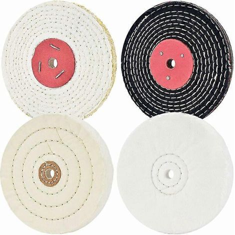 Lot de 4 disques de polissage de 150 mm de diamètre, en feutre de laine, pour le polissage du verre, de la céramique, du plastique, du métal et du marbre. (1/5)